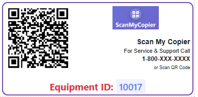 Sample ScanMyEquipment QR Code Label